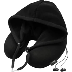 Hoodie Coussin De Voyage Avec Des écouteurs Bluetooth Intégrés, Noir