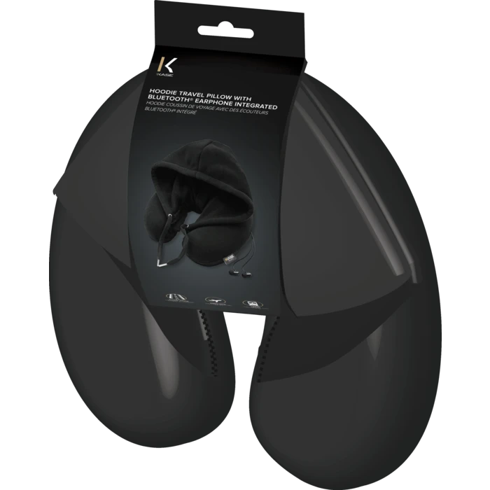 Hoodie Coussin De Voyage Avec Des écouteurs Bluetooth Intégrés, Noir 6 Hoodie Coussin De Voyage Avec Des écouteurs Bluetooth Intégrés, Noir – Image 4