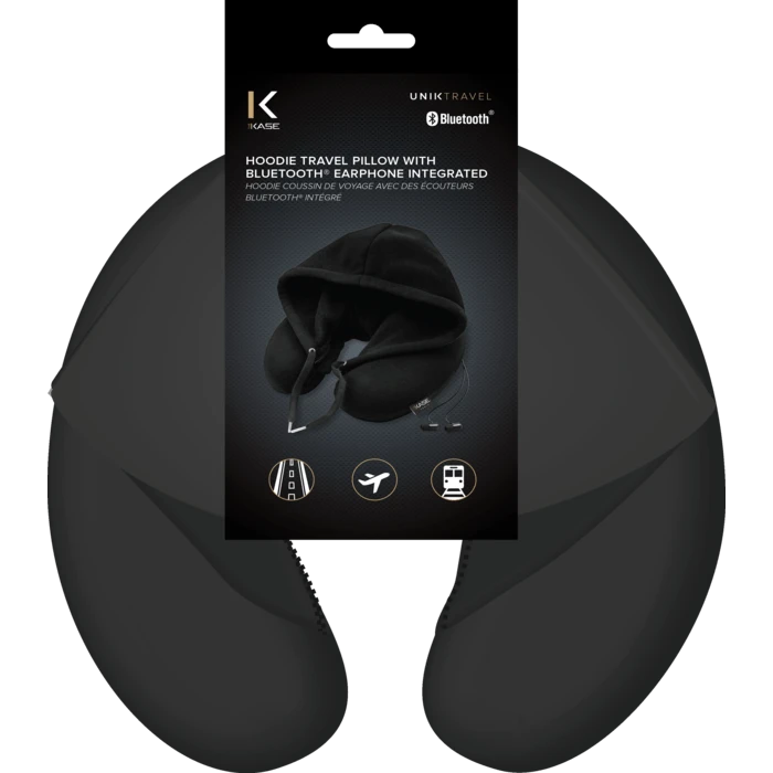 Hoodie Coussin De Voyage Avec Des écouteurs Bluetooth Intégrés, Noir 7 Hoodie Coussin De Voyage Avec Des écouteurs Bluetooth Intégrés, Noir – Image 5