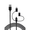 Câble USB Charge/sync 3-en-1 Vers Micro-USB, Lightning® Certifié MFi Apple & Type C Tressé Métallisé (1M) -TheKase Elegant Boutique 98969 large